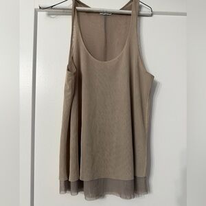 Zara Taupe Layered Tank Top